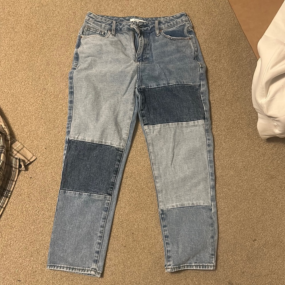 Patch blue jeans
